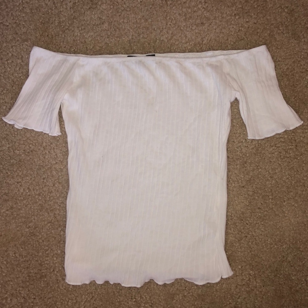 women’s off the shoulder white top